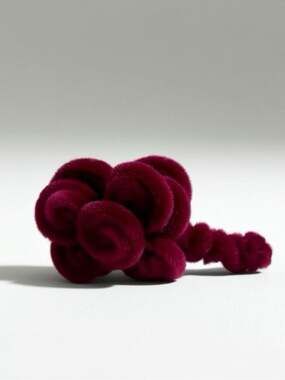 Velvet Rose Cluster Hair Clip - Deep Wine